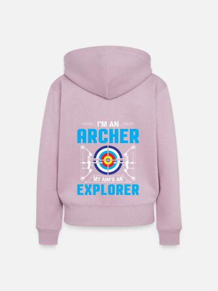 Bogenschießen Bogenschütze - Frauen Premium Bio Zip Hoodie - Altrosa