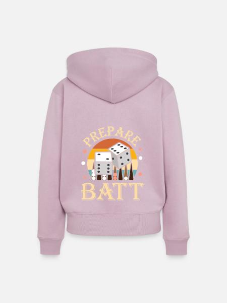 Backgammon Spiel - Frauen Premium Bio Zip Hoodie - Altrosa