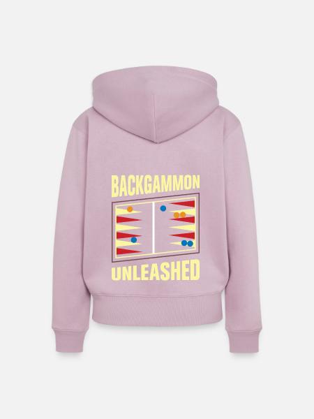 Backgammon Spiel - Frauen Premium Bio Zip Hoodie - Altrosa