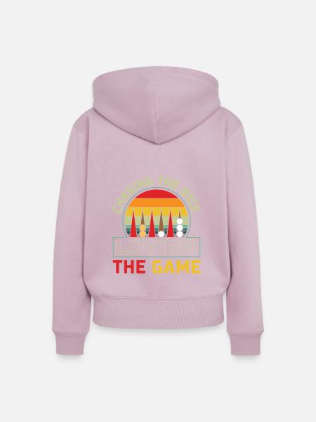 Backgammon Spiel - Frauen Premium Bio Zip Hoodie - Altrosa