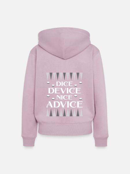 Backgammon Spiel - Frauen Premium Bio Zip Hoodie - Altrosa