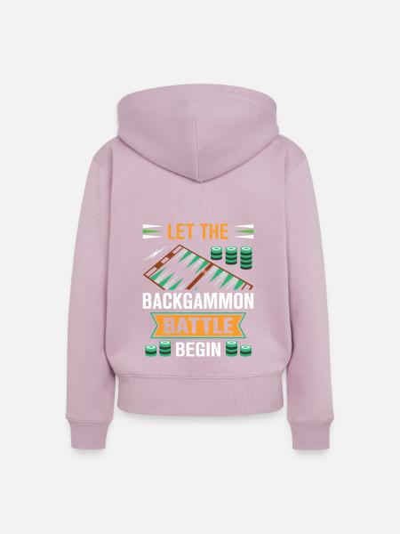 Backgammon Spiel - Frauen Premium Bio Zip Hoodie - Altrosa