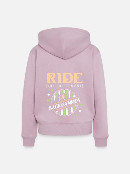 Backgammon Spiel - Frauen Premium Bio Zip Hoodie - Altrosa