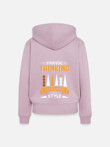 Backgammon Spiel - Frauen Premium Bio Zip Hoodie - Altrosa