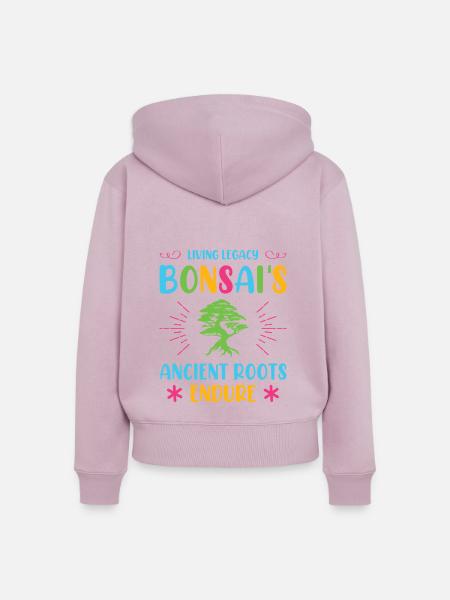 Bonsai Tree - Frauen Premium Bio Zip Hoodie - Altrosa