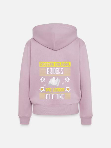 ESL-Lehrer ESL Unterricht - Frauen Premium Bio Zip Hoodie - Altrosa