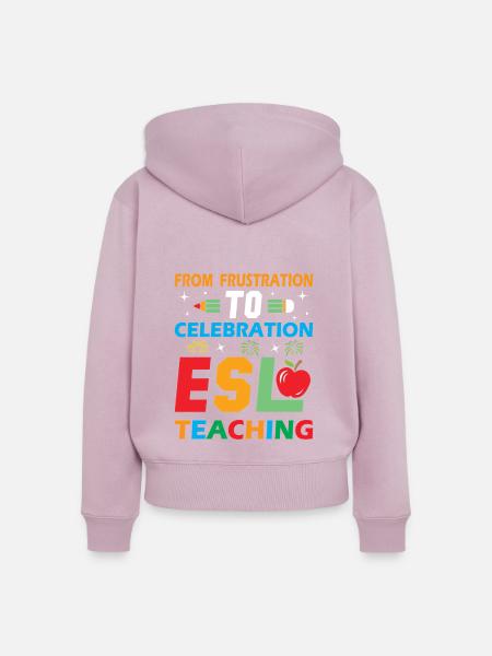 ESL-Lehrer ESL Unterricht - Frauen Premium Bio Zip Hoodie - Altrosa