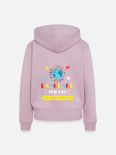 ESL-Lehrer ESL Unterricht - Frauen Premium Bio Zip Hoodie - Altrosa