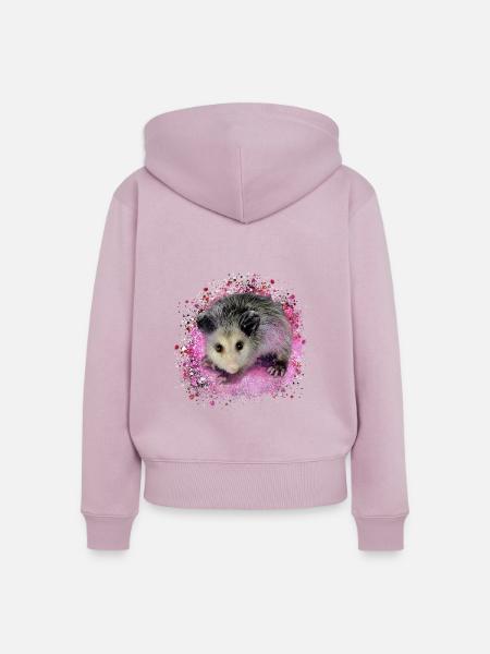 opossum,maus,nagetier,graffiti - Frauen Premium Bio Zip Hoodie - Altrosa