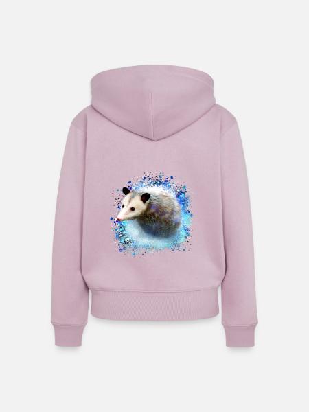 oopossum,maus,nagetier,graffiti - Frauen Premium Bio Zip Hoodie - Altrosa
