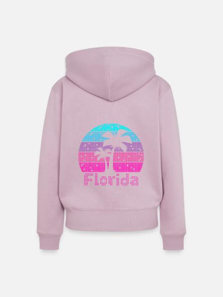 8bit Retro Florida Urlaub - Frauen Premium Bio Zip Hoodie - Altrosa