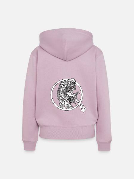 Dinosaurier T-Rex Rawr - Frauen Premium Bio Zip Hoodie - Altrosa