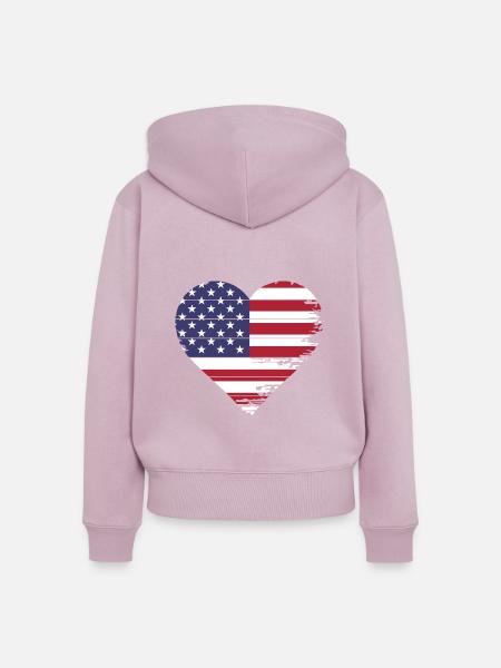 4. Juli USA - Frauen Premium Bio Zip Hoodie - Altrosa