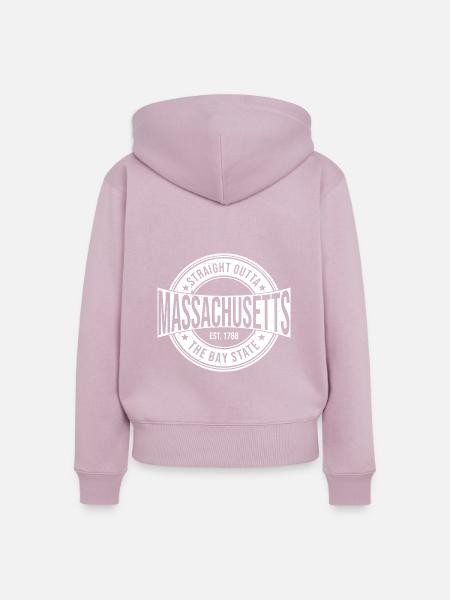 Massachusetts - Frauen Premium Bio Zip Hoodie - Altrosa
