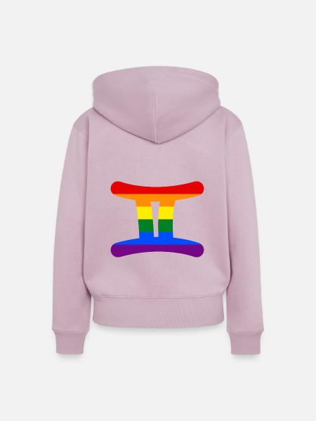 Sternzeichen Zwillinge LGBT - Frauen Premium Bio Zip Hoodie - Altrosa