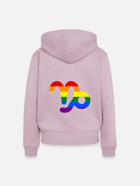 Sternzeichen Steinbock LGBT - Frauen Premium Bio Zip Hoodie - Altrosa