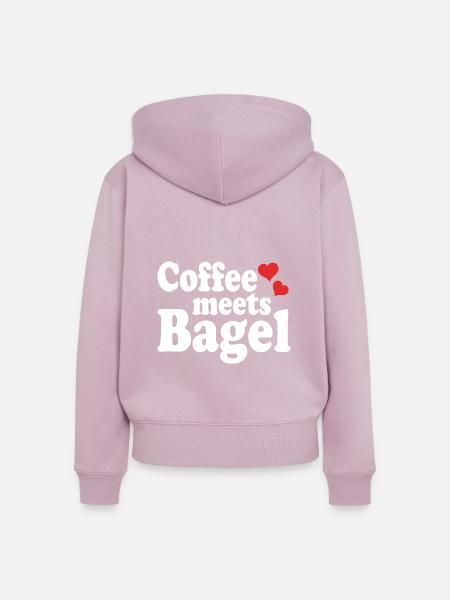 Coffee meets Bagel - Frauen Premium Bio Zip Hoodie - Altrosa