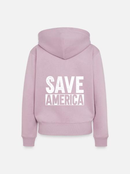 Save America - Frauen Premium Bio Zip Hoodie - Altrosa
