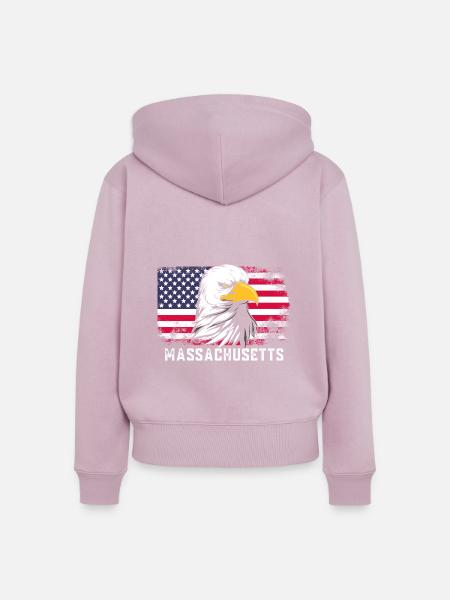 Massachusetts - Frauen Premium Bio Zip Hoodie - Altrosa