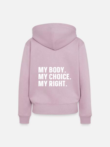 Mein Körper Meine Entscheidung - Frauen Premium Bio Zip Hoodie - Altrosa