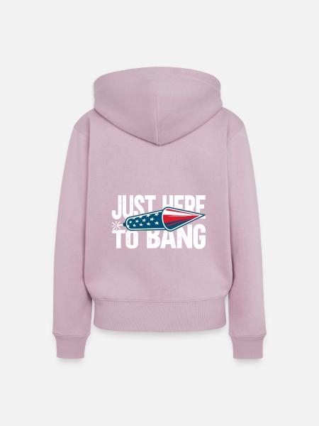Just Here To Bang - Frauen Premium Bio Zip Hoodie - Altrosa