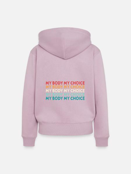 Mein Körper Meine Entscheidung - Frauen Premium Bio Zip Hoodie - Altrosa