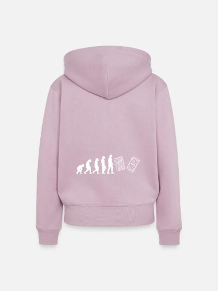 Evolution Mathelehrer - Frauen Premium Bio Zip Hoodie - Altrosa