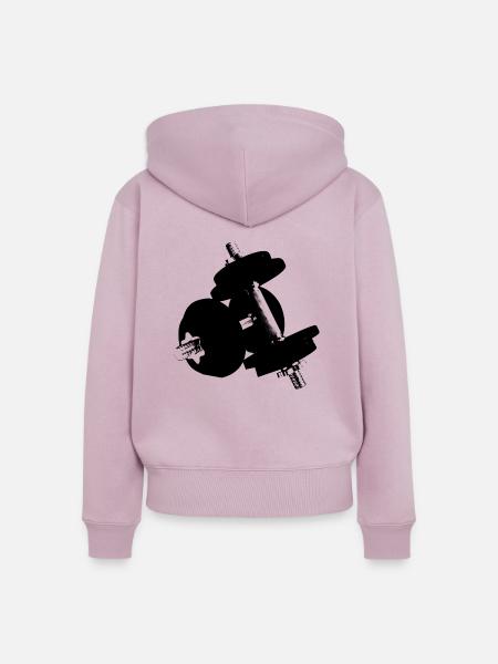Hanteln - Frauen Premium Bio Zip Hoodie - Altrosa