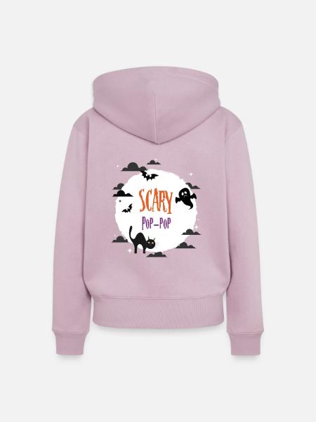 Gruseliger Pop-Pop - Frauen Premium Bio Zip Hoodie - Altrosa