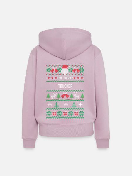 Ein fröhlicher Trucker - Frauen Premium Bio Zip Hoodie - Altrosa
