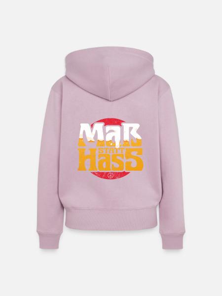 Maß statt Hass - Frauen Premium Bio Zip Hoodie - Altrosa