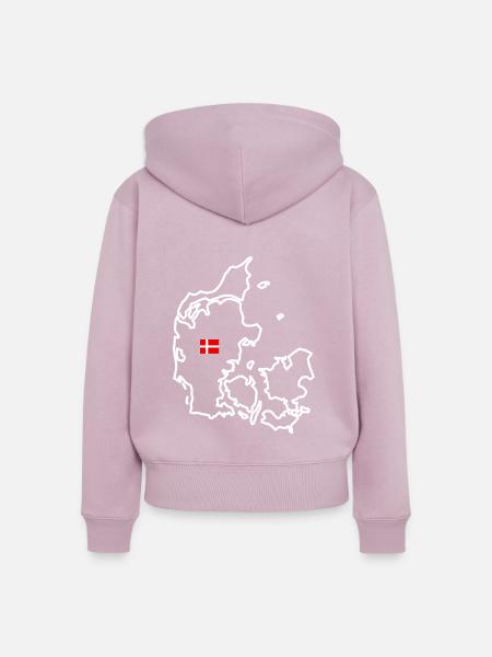 Dänemark - Kontur (weiß) - Frauen Premium Bio Zip Hoodie - Altrosa