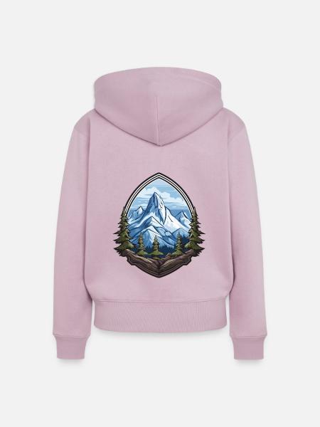 Eisberge Mountains Bergsteigen - Frauen Premium Bio Zip Hoodie - Altrosa
