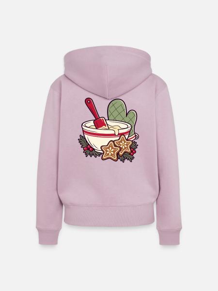 Kekszeit im Schüssel-Design - Frauen Premium Bio Zip Hoodie - Altrosa