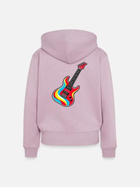 Bunte E-Gitarre - Frauen Premium Bio Zip Hoodie - Altrosa