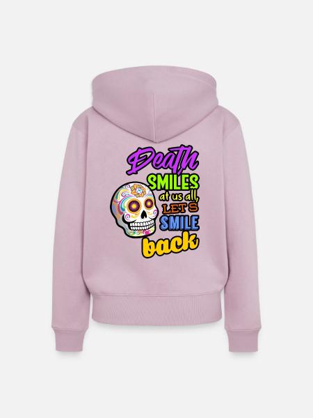 Schädel Farben 2 - Frauen Premium Bio Zip Hoodie - Altrosa