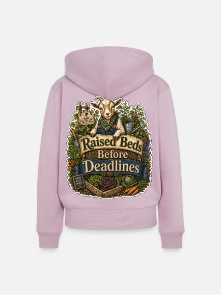 Raised Beds Before Deadlines - Frauen Premium Bio Zip Hoodie - Altrosa