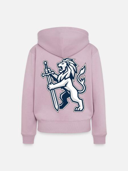 Heraldischer Löwe mit Schwert - Frauen Premium Bio Zip Hoodie - Altrosa