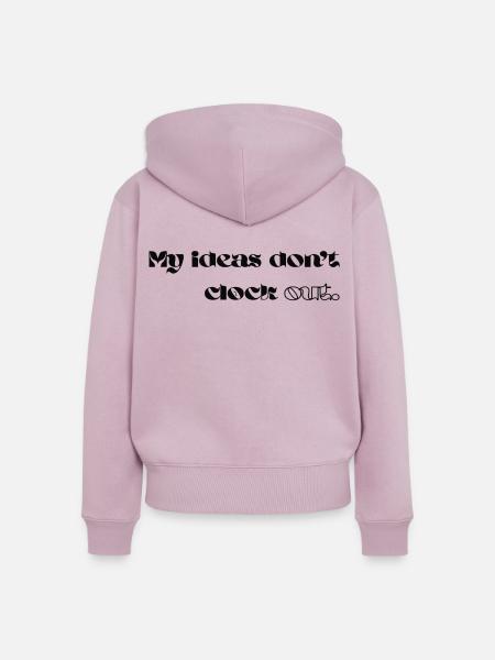 My Ideas Don’t Clock Out - Frauen Premium Bio Zip Hoodie - Altrosa