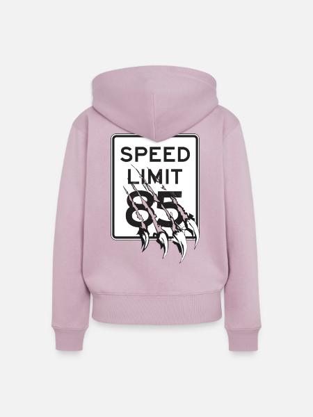 Geschwindigkeitsbegrenzung 85 Klauen - Frauen Premium Bio Zip Hoodie - Altrosa