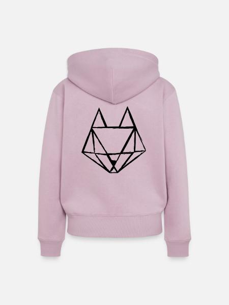 Fox destroyed - Frauen Premium Bio Zip Hoodie - Altrosa