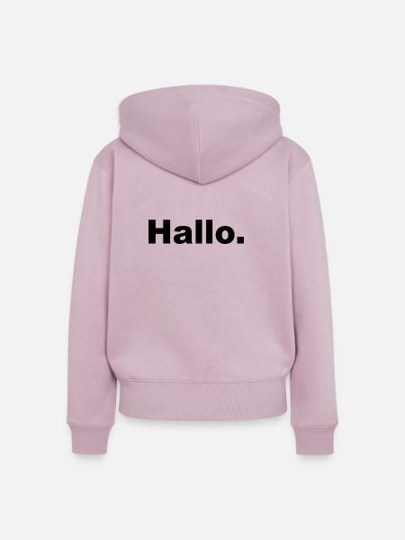 Hallo. - Frauen Premium Bio Zip Hoodie - Altrosa