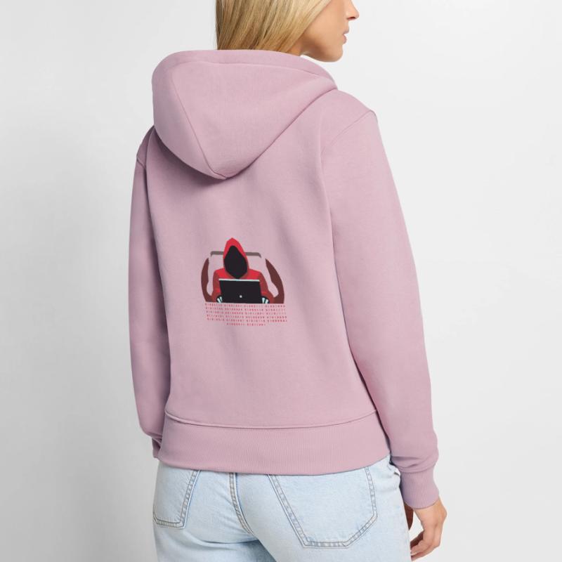 Hacker Binary Code Women's Premium Organic Zip Hoodie