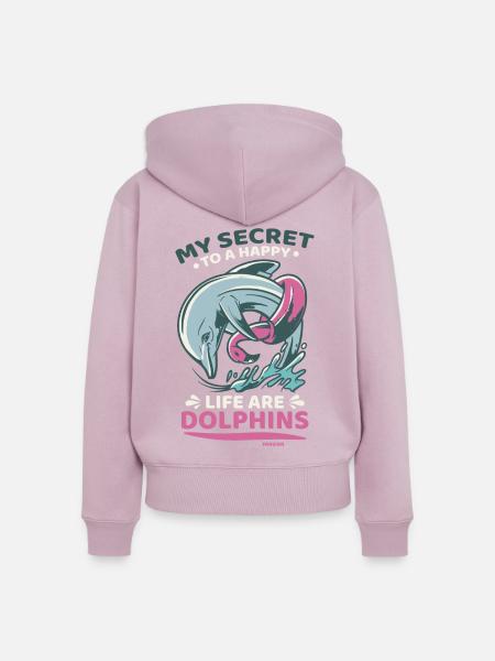 Delfin - Frauen Premium Bio Zip Hoodie - Altrosa
