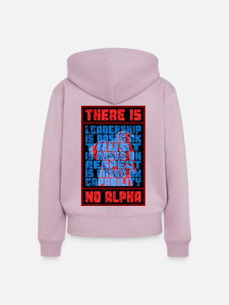 There is no Alpha - Frauen Premium Bio Zip Hoodie - Altrosa