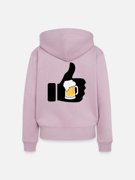 Wir Liken Bier - Frauen Premium Bio Zip Hoodie - Altrosa
