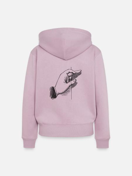 Hand - Frauen Premium Bio Zip Hoodie - Altrosa