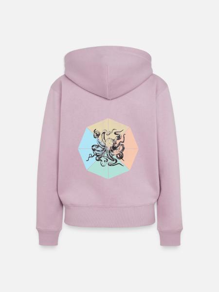 Tintenfisch - Frauen Premium Bio Zip Hoodie - Altrosa