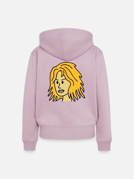 Angry Woman Face - Frauen Premium Bio Zip Hoodie - Altrosa