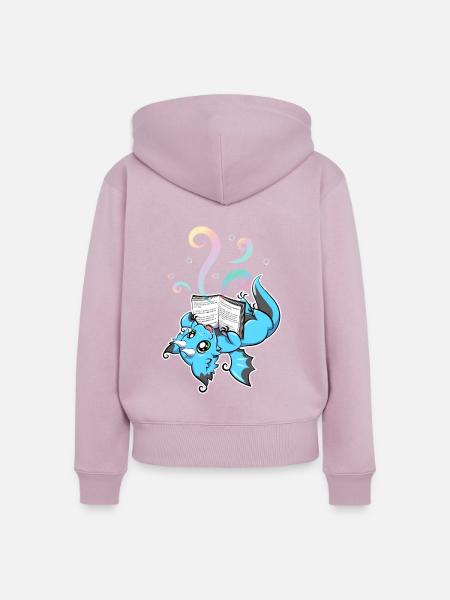 Buch Fantasy Dragon - Frauen Premium Bio Zip Hoodie - Altrosa